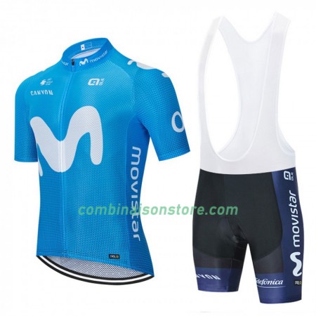 Combinaison Cycliste + Cuissard à Bretelles 2020 Movistar Team N001